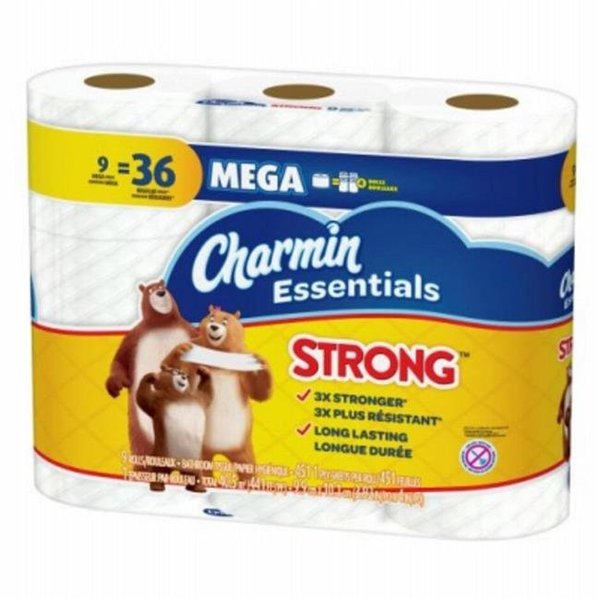 Procter & Gamble Procter & Gamble 273661 9 Mega Roll Charmin Essentials Strong Tissue - Pack of 4 273661